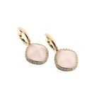 Image 6 of 18-karat gold stud earrings set with rose quartz and diamonds | 0.28 ct. | Tirisi