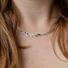 Image 10 of Two-tone gold braided link chain