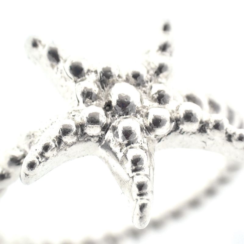Image 3 of Silver ball ring with a starfish