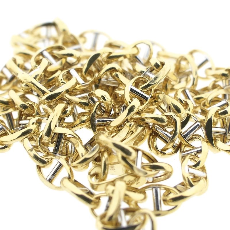 Image 7 of Two-tone gold fantasy link necklace; Midas