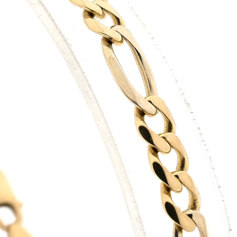 Image 3 of 14K Yellow Gold Figaro Chain Bracelet; 20.5 cm