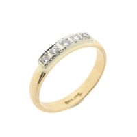 Tricolor gold ring with diamonds; 0.20 ct.
