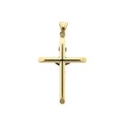 Afbeelding 3 van Bicolor gouden hanger van een kruis met corpus | INRI