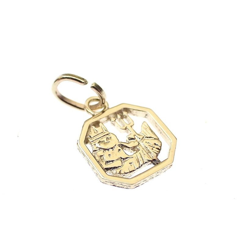 Image 3 of Gold zodiac sign pendant; Aquarius
