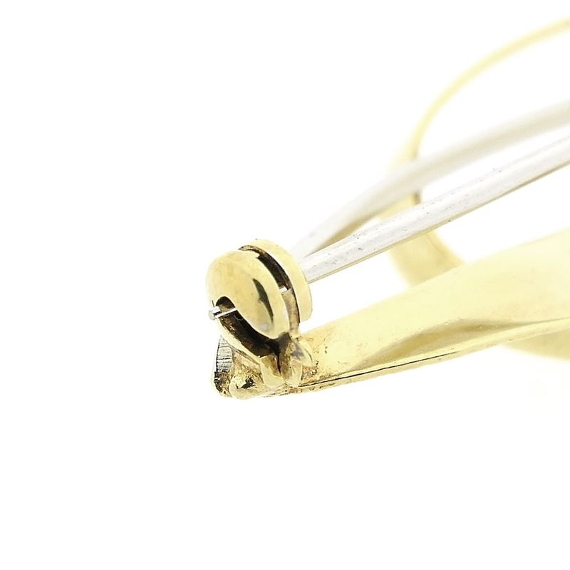 Image 5 of Two-tone gold brooch with pearl