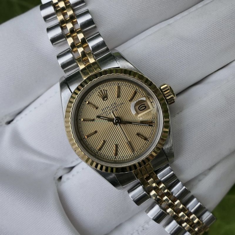 Image 10 of Rolex Datejust 26mm 69173; 18k gold/steel vintage women's watch