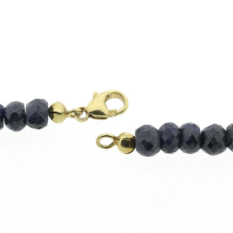 Image 6 of Sapphire bead necklace with gold clasp