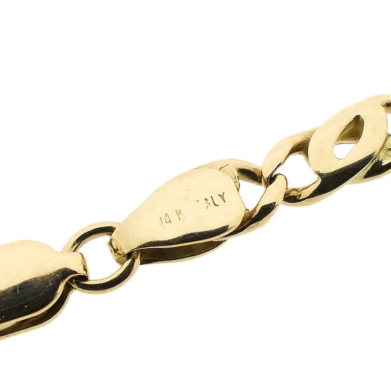 Image 8 of Two-tone gold gourmet/figaro link bracelet