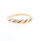 Image 5 of Tricolor gold ring with diamonds; 0.02 ct.