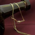 Image 6 of Gold necklace with fixed pendant and diamond; 0.005 ct.