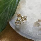 Image 4 of 9 carat solitaire stud earrings with zirconia