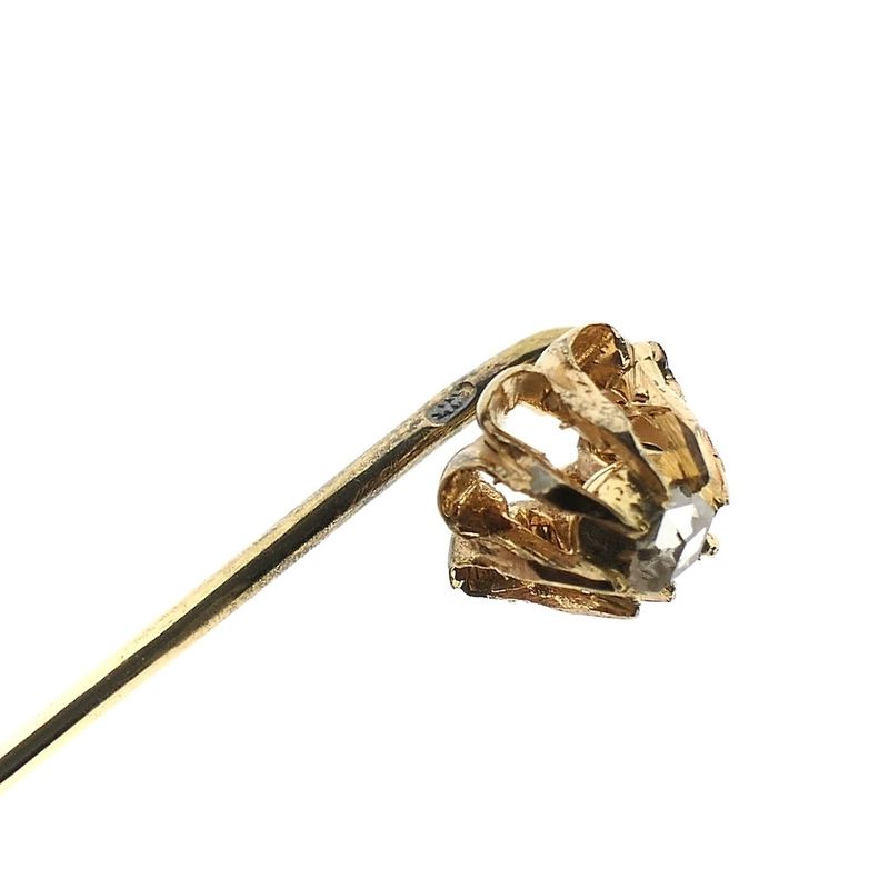 Image 8 of Rose gold lapel pin, tie pin with rose-cut diamond | 0.06 ct.