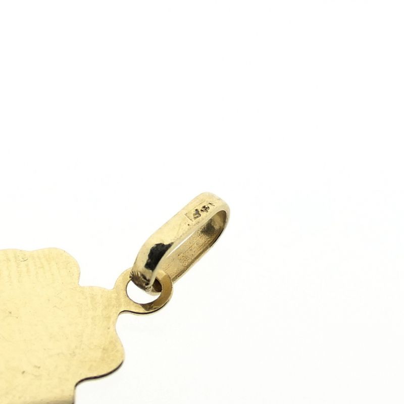 Image 6 of Gold pendant of a four-leaf clover with diamond | 0.005 ct.