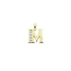 Image 1 of Gold letter pendant; M | With zirconia