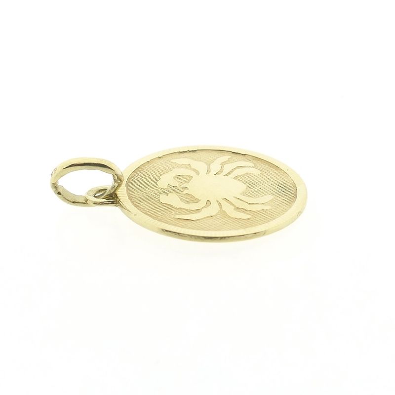 Image 9 of Gold zodiac sign pendant; Cancer