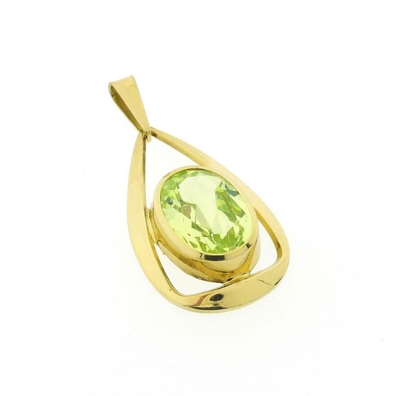 Image 5 of Gold pendant with synthetic gemstone from the 60s