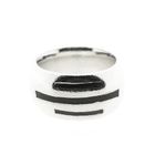 Image 2 of Wide silver ring with black enamel
