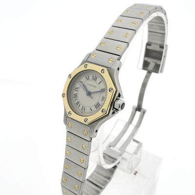 Image 2 of Cartier Santos Octagon 187903; Women's watch in 18k gold and steel