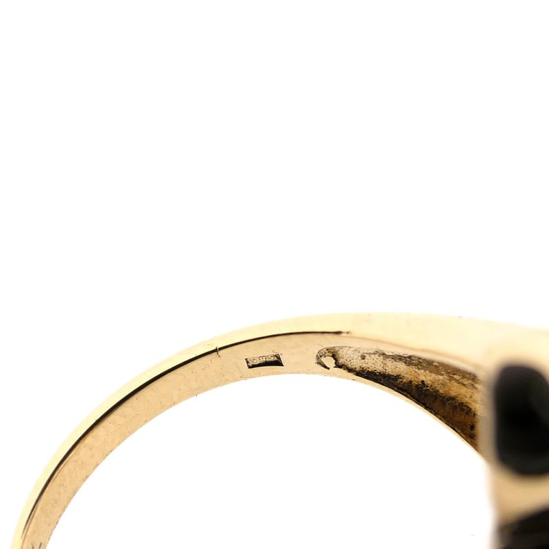 Image 8 of Golden mother-child ring with diamond; 0.06 ct.