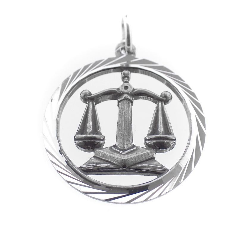 Image 3 of Silver zodiac sign pendant; Libra