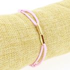 Image 6 of Forever Knots® Handmade Pink Satin Bracelet with Gold Link