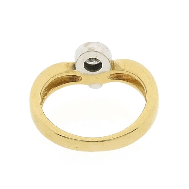 Image 6 of Two-tone gold ring with diamond; 0.15 ct.