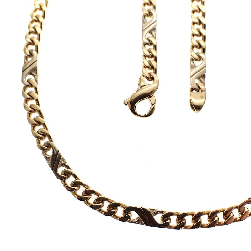 Image 1 of Two-tone gold men's necklace | 45 cm