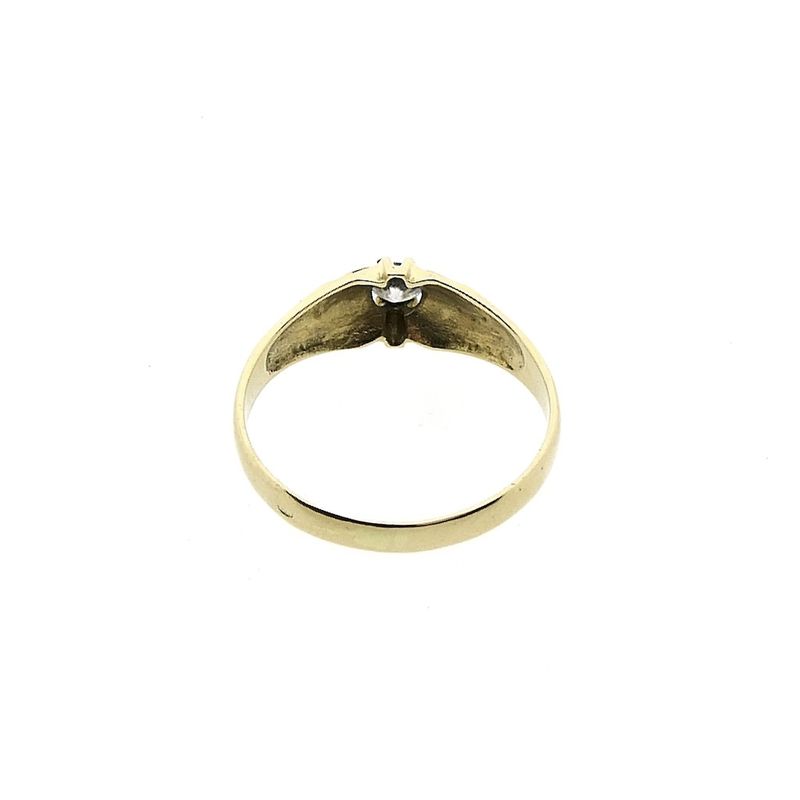 Image 7 of Gold solitaire ring with zirconia