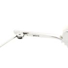 Image 6 of Narrow white gold brooch with pearl and diamonds; 0.06 ct.