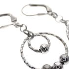 Image 3 of Silver earrings with two rings and balls | Ø 18 mm