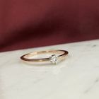 Image 2 of Gold solitaire ring with diamond | 0.12 ct.