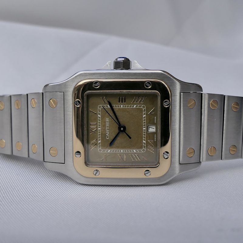 Image 17 of Cartier Santos Galbee 1566; Gold/steel unisex watch