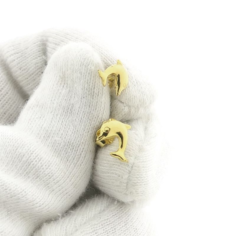Image 2 of 8 kt. Dolphin stud earrings