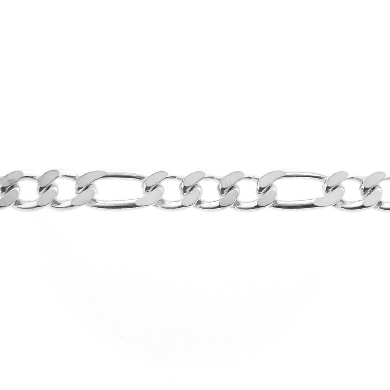 Image 7 of Silver long figaro link necklace | 80 cm