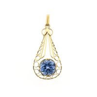 Gold Pendant with Topaz; 14 Karat