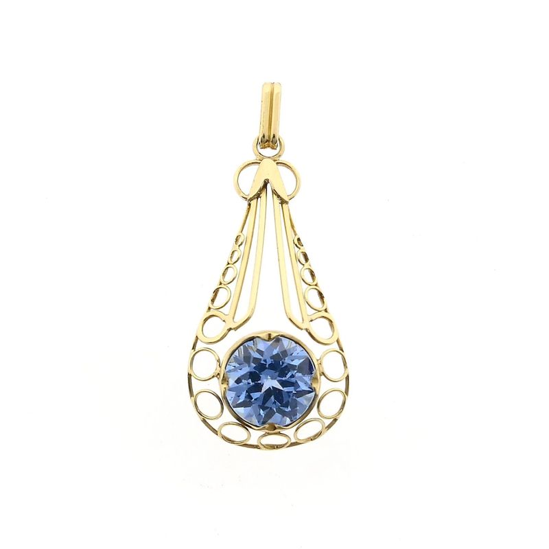 Image 1 of Gold Pendant with Topaz; 14 Karat
