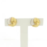Two-tone gold stud earrings