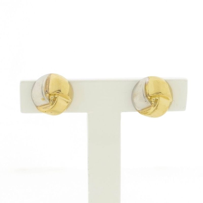 Image 1 of Two-tone gold stud earrings