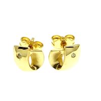 Gold stud earrings with diamond 0.01 ct.