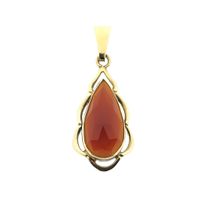 Vintage gold pendant with carnelian