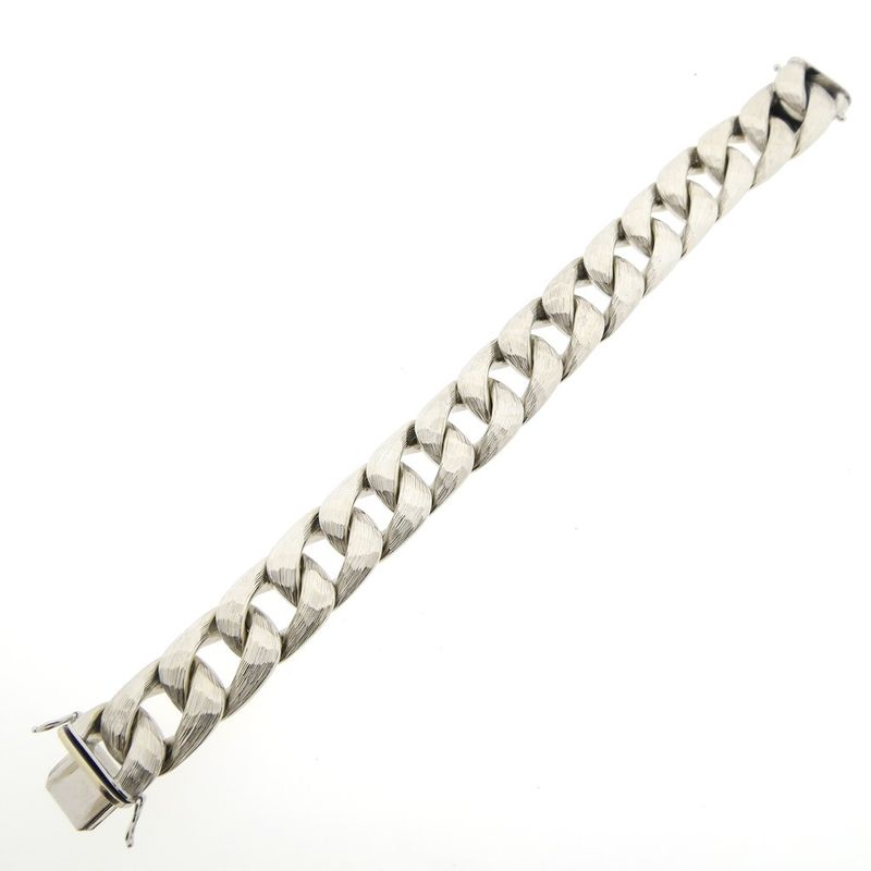 Image 7 of White gold gourmet link bracelet