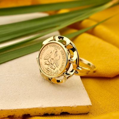 Image 2 of Golden Dos Pesos Ring 1945 (Mexico)