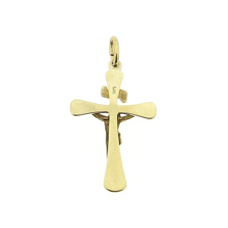 Image 3 of Gold pendant of a cross with corpus; INRI