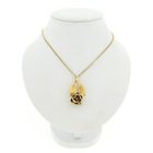 Image 3 of Vintage gold pendant of a rose with leaves