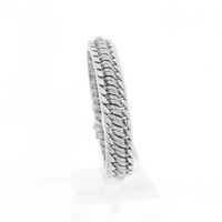 Exclusive white gold French gourmet bracelet | 19.5 cm