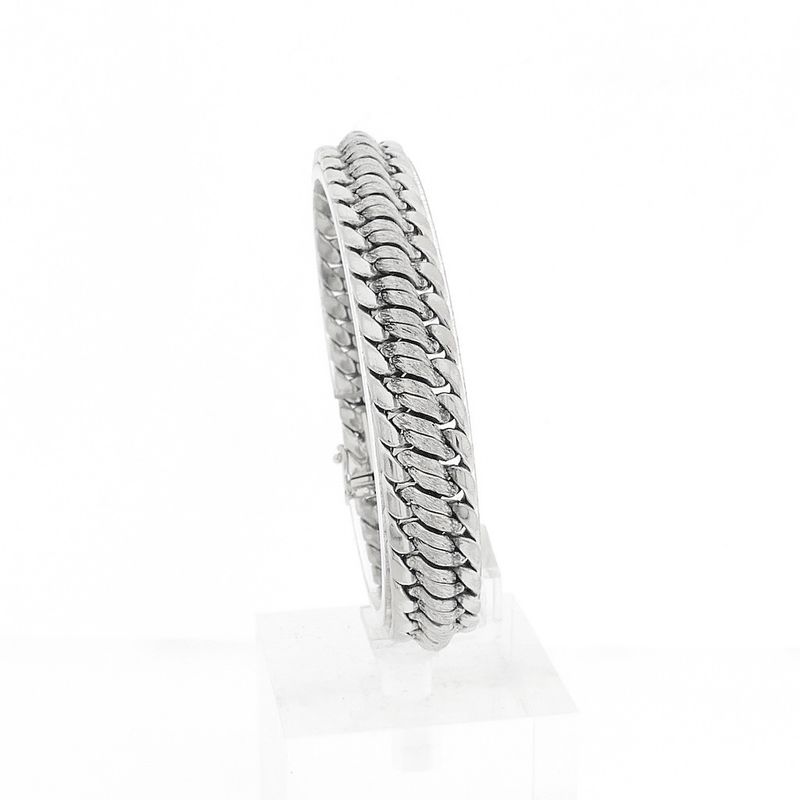 Image 1 of Exclusive white gold French gourmet bracelet | 19.5 cm