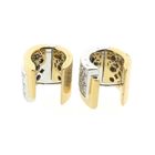 Image 9 of Two-tone gold hinged hoop earrings, pavé, with diamonds; approx. 0.51 ct.