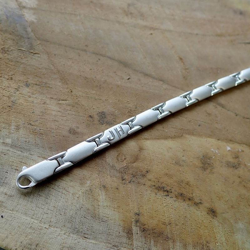 Image 5 of Silver matte link bracelet