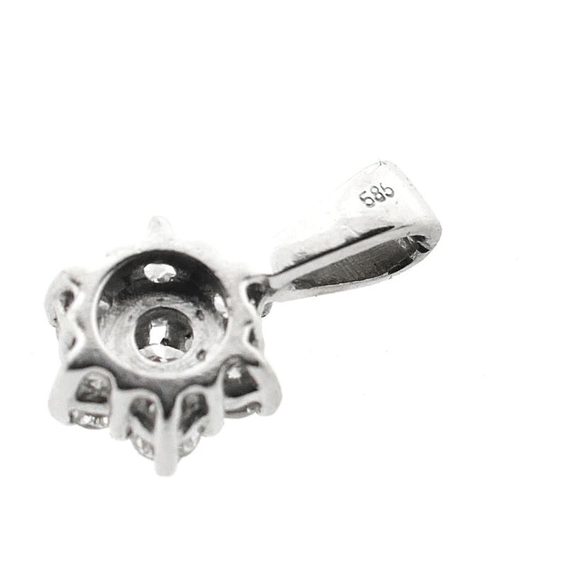 Image 7 of White gold minimalist pendant with diamond | 0.21 ct.