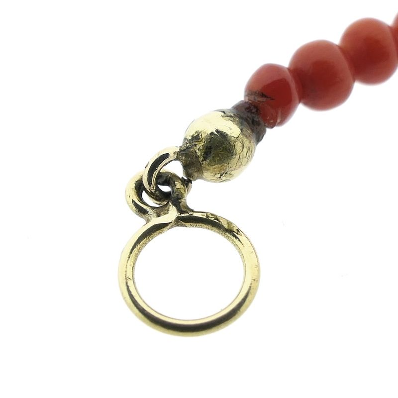 Image 3 of Red coral bead bracelet with gold clasp; Children's bracelet